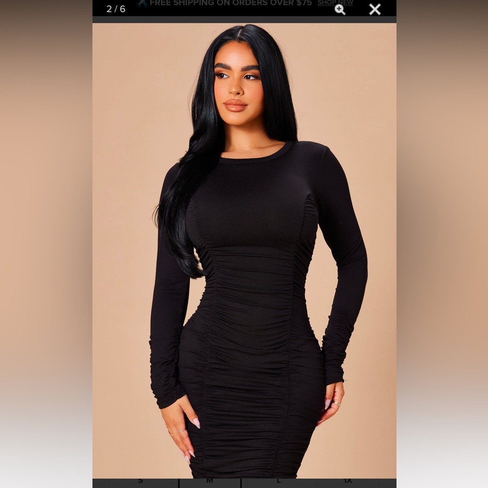 Take Your Man Ruched Dress - Black Fashion Nova Black Dress  Mini Dress Cute